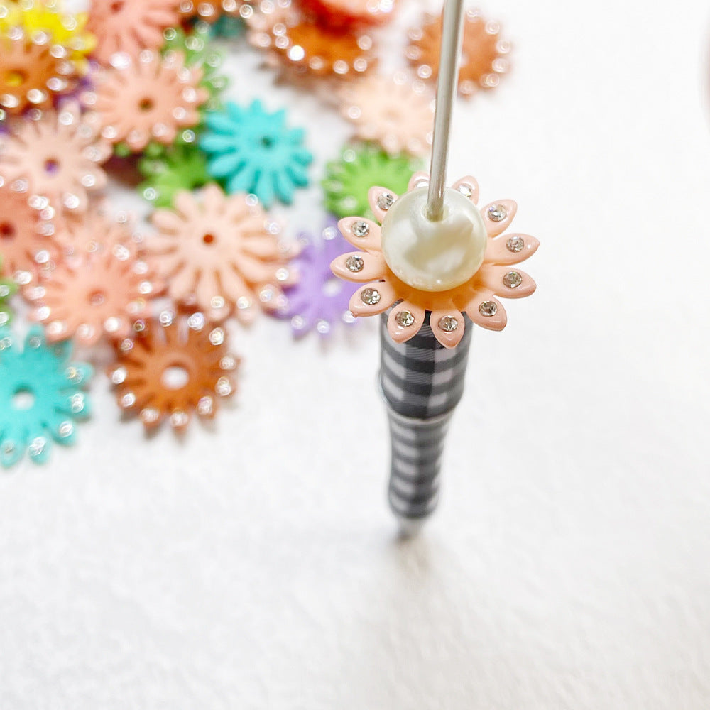 Acrylic Flower Spacer Beads 23mm Rhinestone Encrusted 100pcs 2
