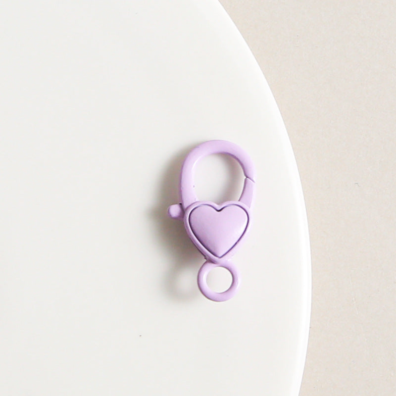Zinc Alloy Heart Buckle Keychain Clasps 26mm Colorful 20pcs 18