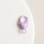 Zinc Alloy Heart Buckle Keychain Clasps 26mm Colorful 20pcs 18