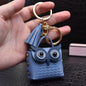 Leather Owl Keychain Wild Animal with Tassel Charm Vibrant Colors 3