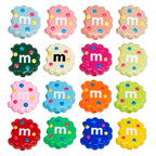 Hand Painted Bitten Cookie Acrylic Beads 22mm Enamel Glossy 10pcs 6