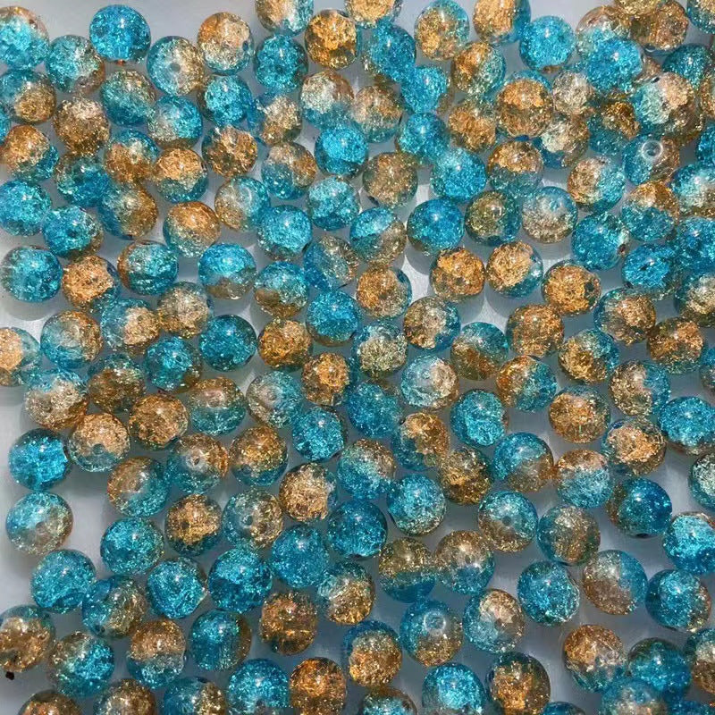 Crackle Round Glass Beads 10mm Vibrant Colors Sparkling Texture 100pcs 29