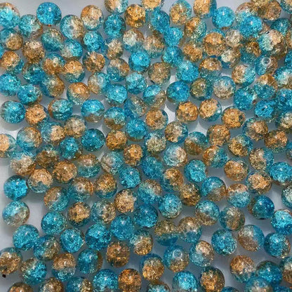 Crackle Round Glass Beads 10mm Vibrant Colors Sparkling Texture 100pcs 29
