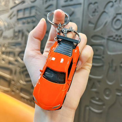 Pull Back Racing Car Keychain Alloy Body Glossy Finish 9