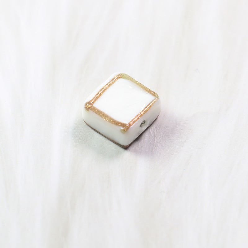 Lampwork Glass Beads Square 12mm Transparent Filigree 20pcs 11