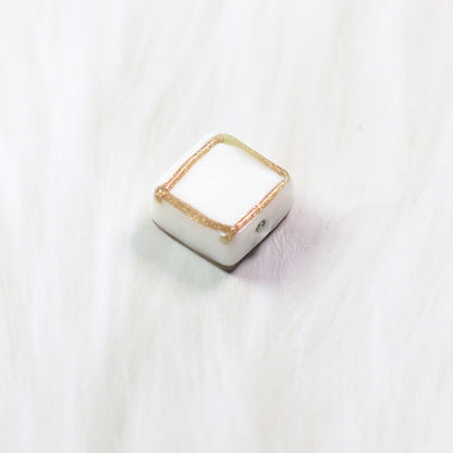 Lampwork Glass Beads Square 12mm Transparent Filigree 20pcs 11