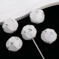 Flower Clay Beads 15mm Crystal Petal Wrapped Pastel Mixed 6pcs 5