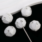 Flower Clay Beads 15mm Crystal Petal Wrapped Pastel Mixed 6pcs 5
