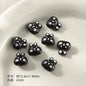 Kitten Series Metal Beads Black and Pink Enamel Alloy 10pcs 18