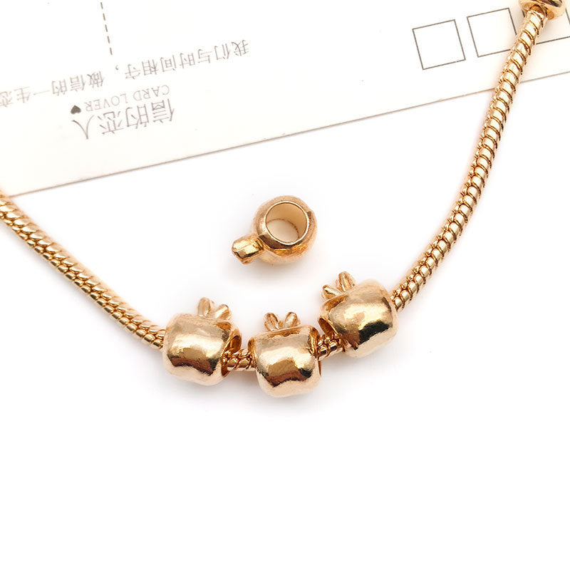 Large Hole Metal Beads Antique KC Gold Alloy Symbols 30pcs 15