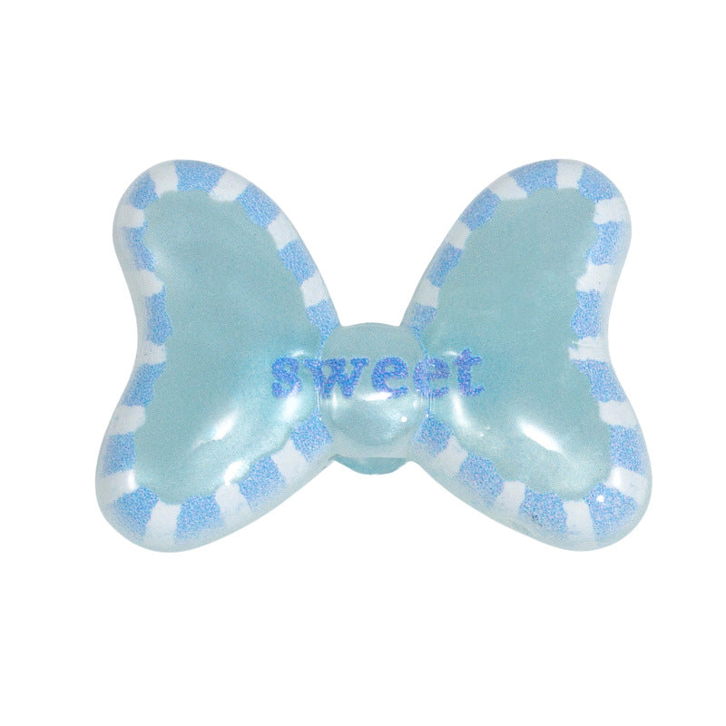 Sweet Polka Dotted Bow Acrylic Beads 29mm Colorful Mixed 10pcs 25