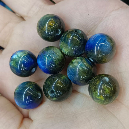 Gradient Resin Beads 16mm Round Dark Ocean Colors Glossy 20pcs 20
