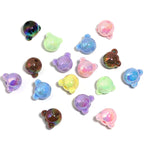 UV Plating Teddy Bear Head Acrylic Beads 16mm Iridescent Pastel 50pcs 6