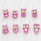 Plating 3D Lotso Resin Beads Glossy Pink Gold 10pcs