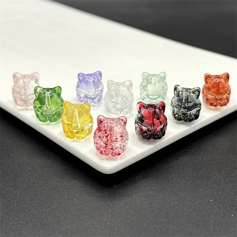 Czech Glass Beads Fox 15mm Translucent Glossy Multicolor 100pcs