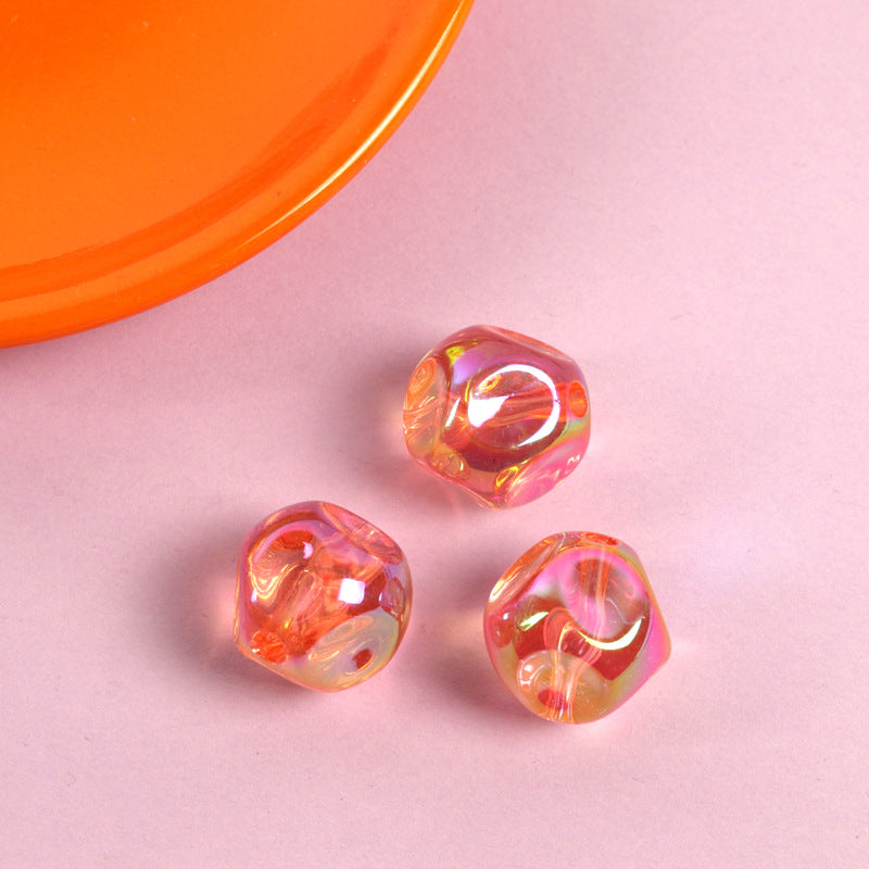 Transparent Fig Shaped Acrylic Beads 16mm UV Plating 100pcs