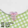 Plating Glitter Faceted Heart Lollipop Resin Beads 23.5x19mm 20pcs 6