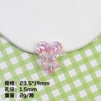 Plating Glitter Faceted Heart Lollipop Resin Beads 23.5x19mm 20pcs 6