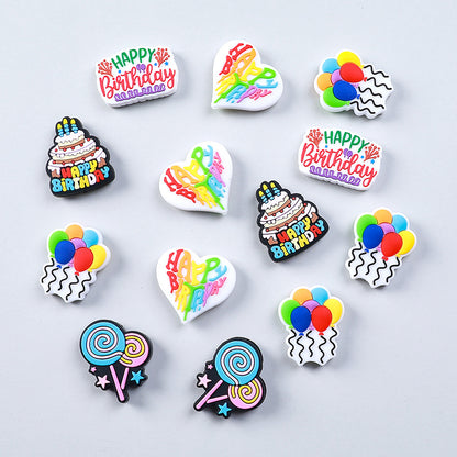Silicone Focal Beads Happy Birthday Heart Balloon Collection 20pcs 4