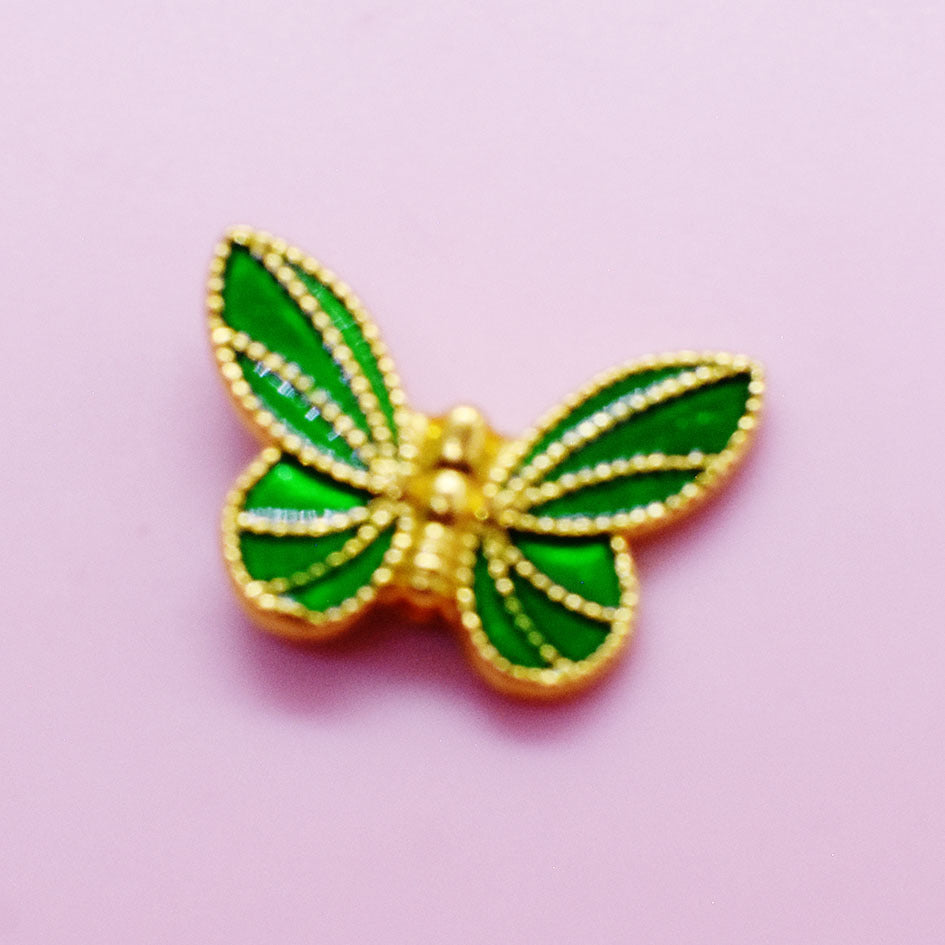 Tassel Butterfly Metal Beads 20mm Enamel Painted Zinc Alloy 20pcs 5