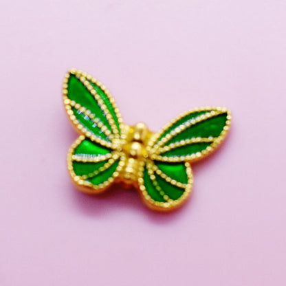 Tassel Butterfly Metal Beads 20mm Enamel Painted Zinc Alloy 20pcs 5