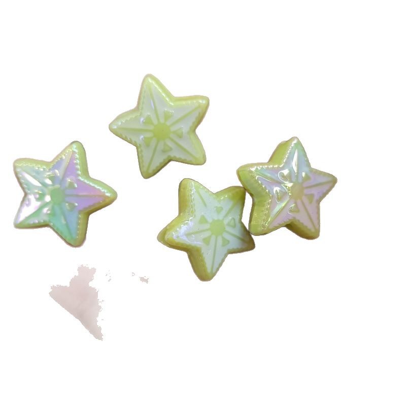 Plating Star Acrylic Beads 19mm UV Enamel Shine 100pcs 5