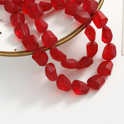Frosted Glass Beads Organic Shape Translucent Colors 12x15mm 10pcs 9