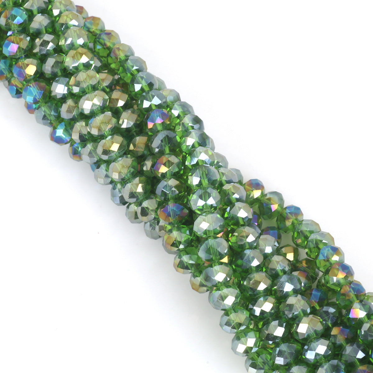 Glass Faceted Spacer Beads 8mm Iridescent Plating 15
