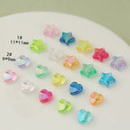 Transparent Heart Star Acrylic Beads 9mm 11mm Fantasy Colors 1pc 2
