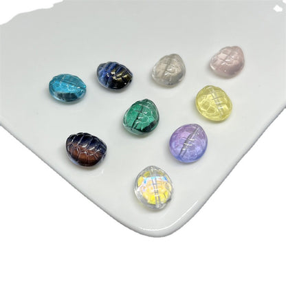 Small Turtle Glass Beads 10x12mm Transparent Assorted Colors 100pcs 5