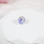 Lampwork Glass Beads Round 10-12mm Transparent Silver Foil Floral 10pcs 9