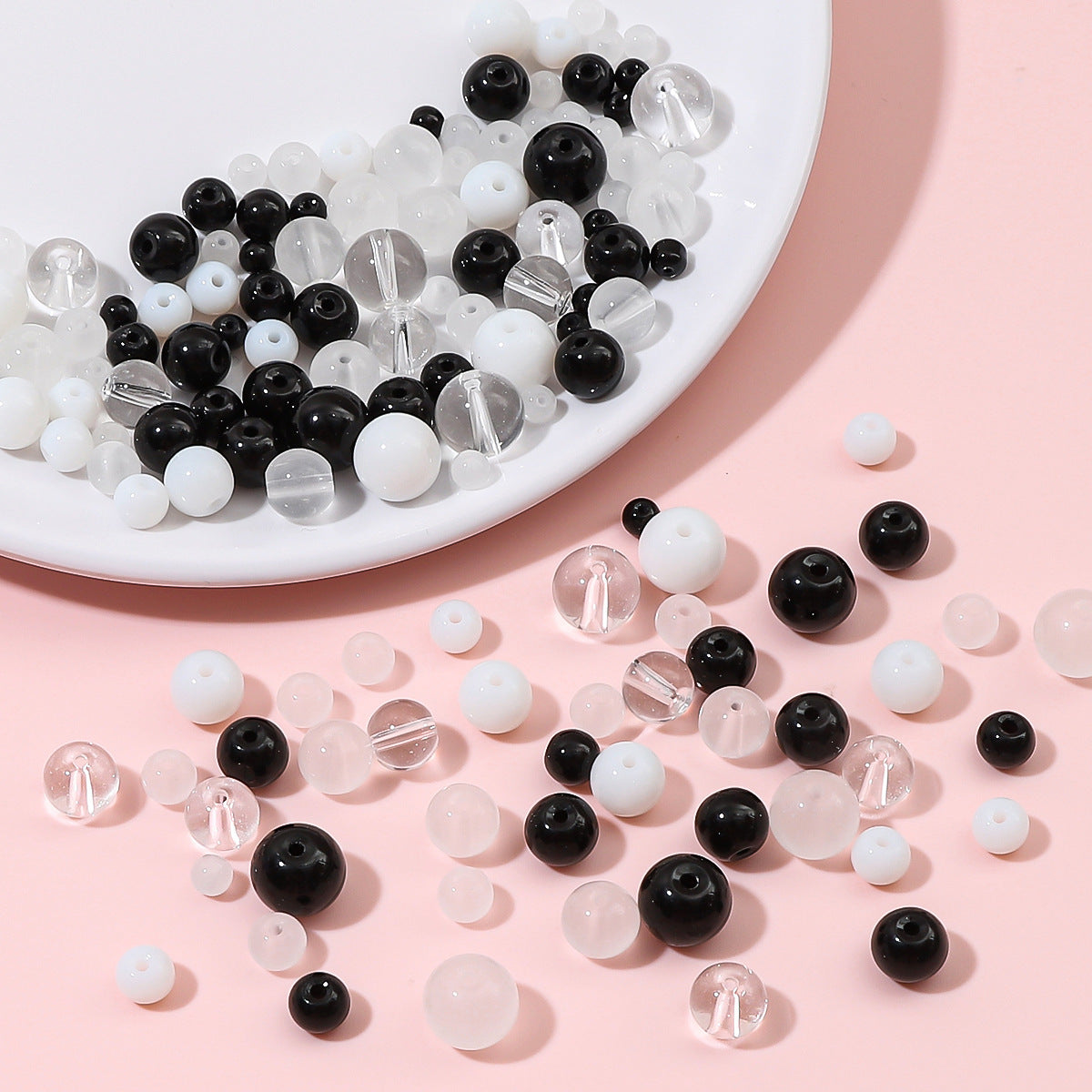 Imitation Jade Transparent Glass Beads 10mm 38pcs Mixed Colors 2