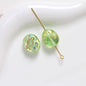 Oval Resin Rhinestone Beads 17x14mm Planet Pattern 5pcs 9