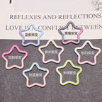 Alloy Gradient Pearlescent Star Trigger Spring Keyrings 4pcs 43mm 3