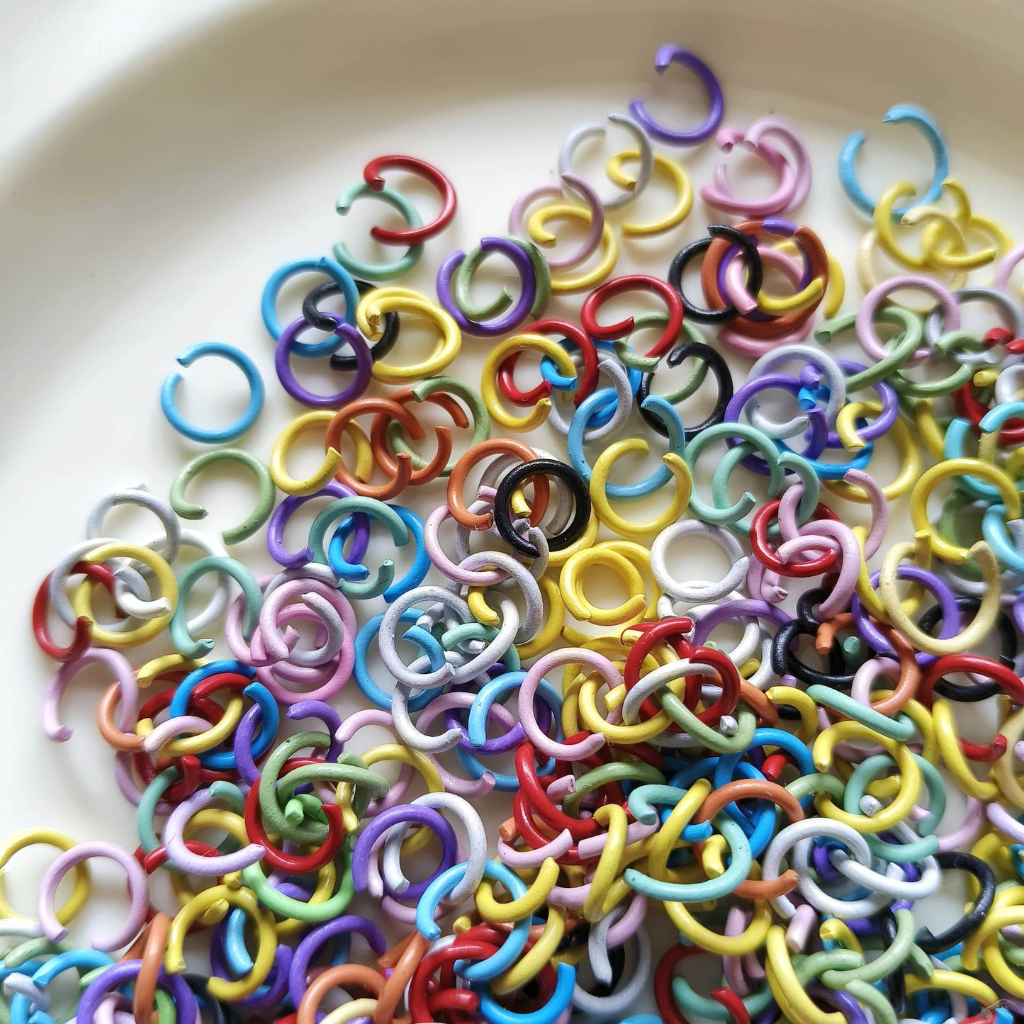 Metal Painted Jump Rings 10mm Baking Finish Colorful 500pcs 21