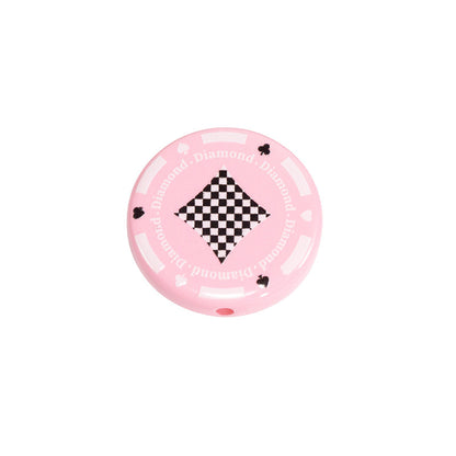 Flat Acrylic Beads 31mm Texas Chip Card Suits Printed 10pcs 8