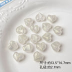 Faceted Glitter Heart Acrylic Beads 14mm Colorful Mixed 30pcs 6