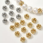 Brass Yarn Ball Metal Beads 7mm Twisted Design 10pcs
