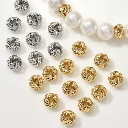 Brass Yarn Ball Metal Beads 7mm Twisted Design 10pcs