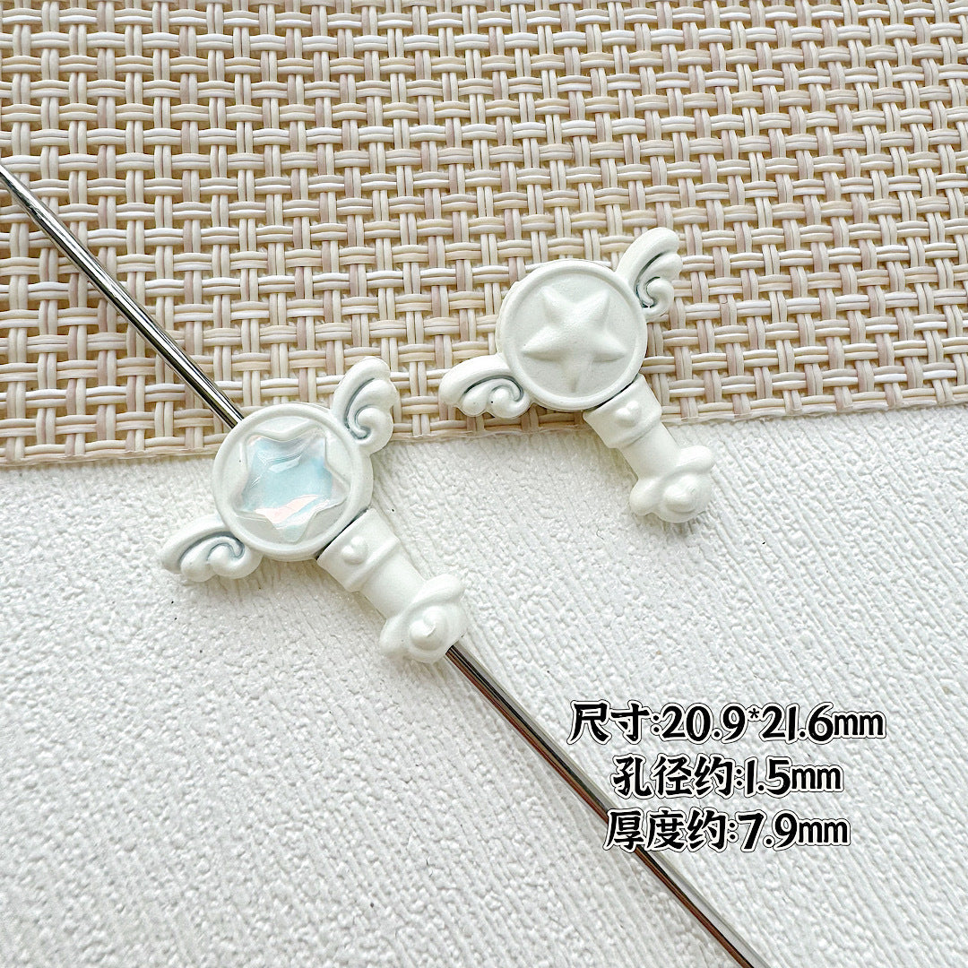 Wand Metal Beads Painted Anime Style Alloy 10pcs 14