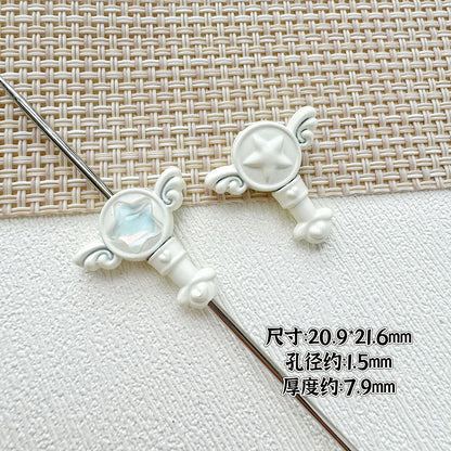 Wand Metal Beads Painted Anime Style Alloy 10pcs 14