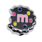 Hand Painted Bitten Cookie Acrylic Beads 22mm Enamel Glossy 10pcs 39