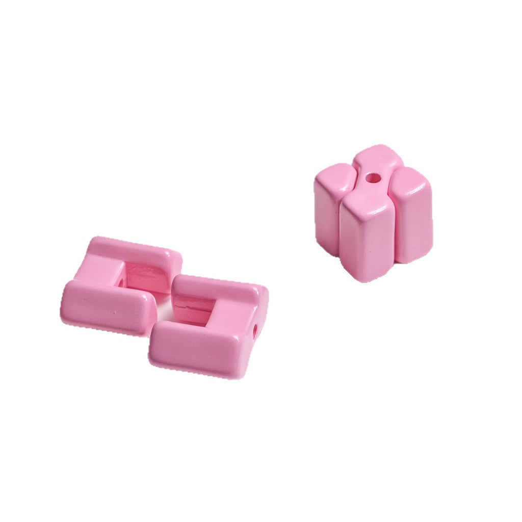 Square Acrylic Beads 14mm Building Block Part Mixed Colors 30pcs 4