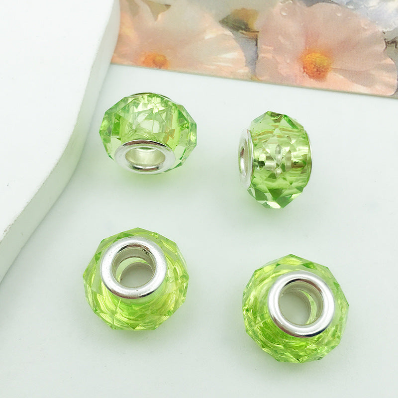 Mixed Design Resin Spacer Beads Green Tone Bulk 40pcs 13