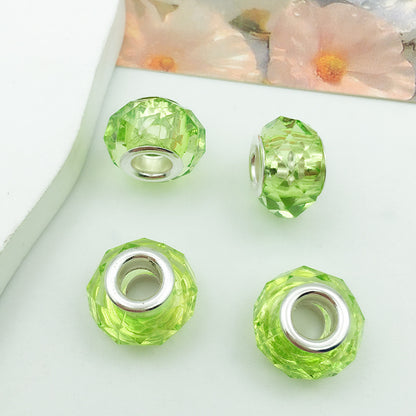 Mixed Design Resin Spacer Beads Green Tone Bulk 40pcs 13