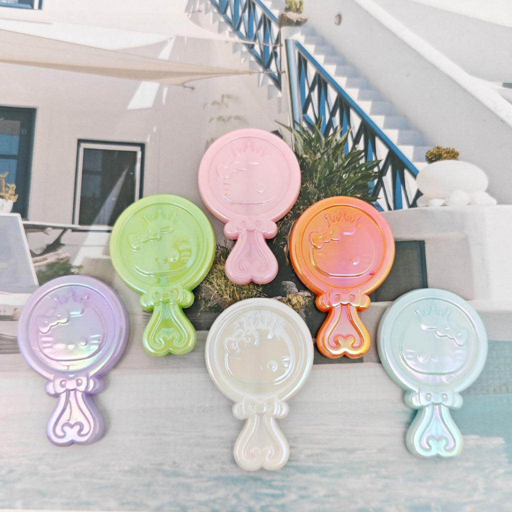 Plating KT Mirror Acrylic Beads 40mm Rounded Embossed Faces 50pcs 2