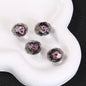 Faceted Flower Glass Beads 10mm Turquoise Painted 10pcs 9