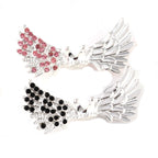 Angel Crown Wing Alloy Rhinestone Beads 25x53mm Detailed 4pcs 5