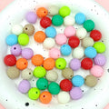 Painted Round Acrylic Beads 12mm Creamy Pumpkin Matte 100pcs 3