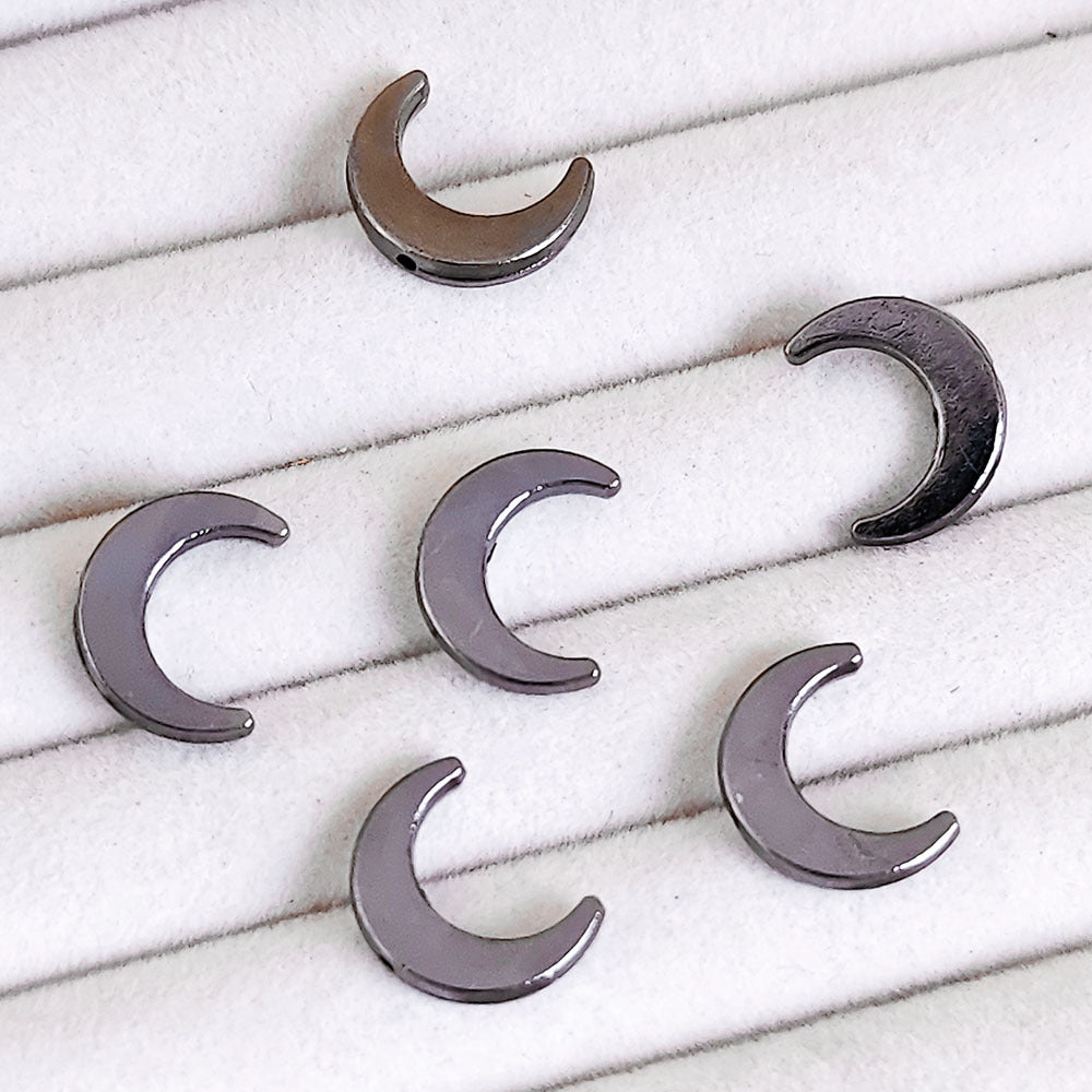 Moon Metal Beads 15mm Glossy Zinc Alloy 40pcs 4